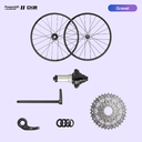 SET: Powershift Hub ETS cassette 142mm with Wheels (Shimano integration)